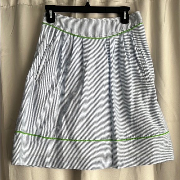 Lilly Pulitzer Fayette Skirt Striped Delta Blue Peek A Boo Stripe Size 4 Vintage - Picture 1 of 4